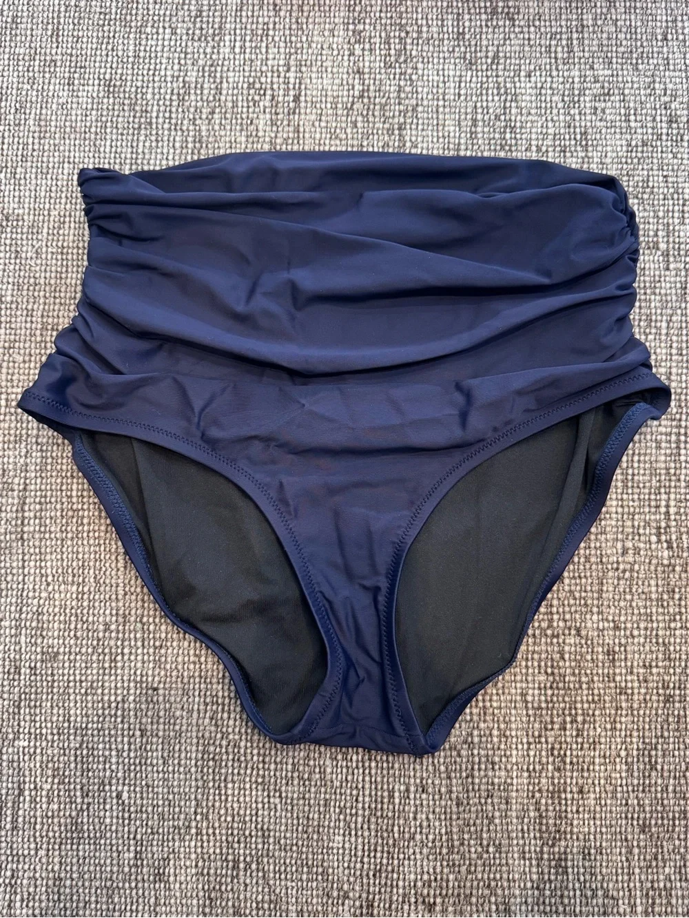 High-Waist Navy Bandeau Swim Set